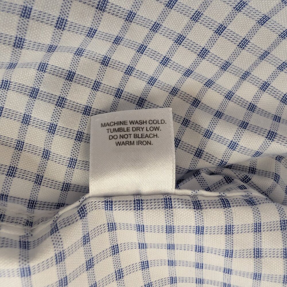 JOHNSTON & MURPHY Shirt Men's L XC4 Blue Plaid Extreme Comfort Long Sleeve - Picture 10 of 13